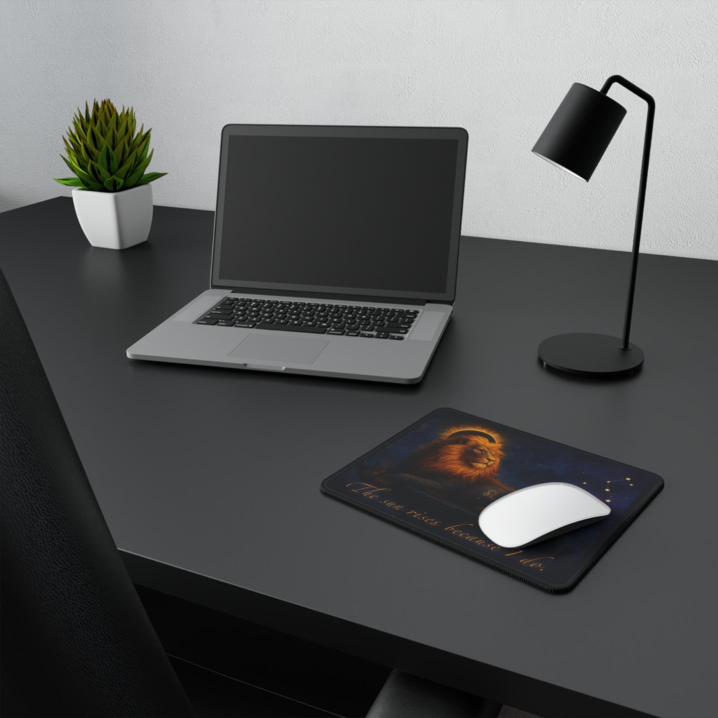 Celestial Lion Non-Slip Gaming Mouse Pad | Zodiac Decor, Gamer Gift, Desk Accessory, Astrology Mousepad, Lion Lover