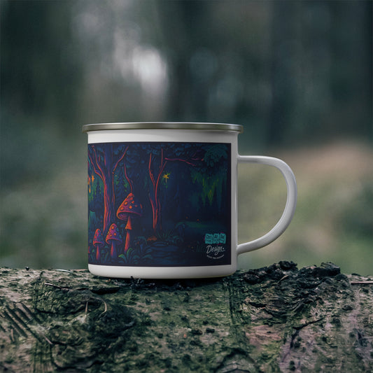 Enamel Mug - Psychedelic Camping Trip Wilderness Camp Fire Swirls