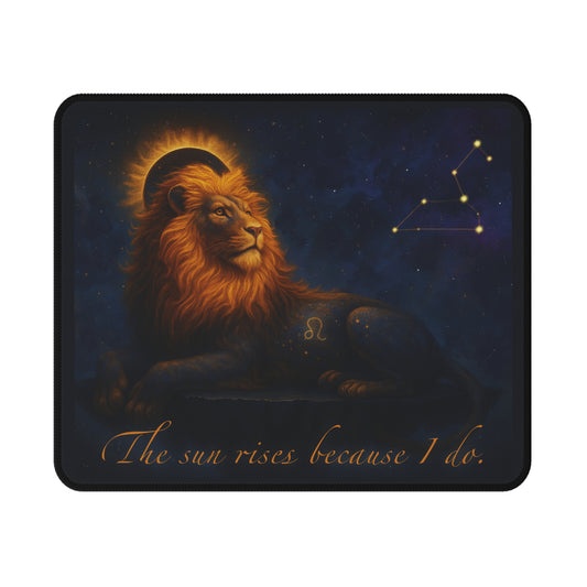 Celestial Lion Non-Slip Gaming Mouse Pad | Zodiac Decor, Gamer Gift, Desk Accessory, Astrology Mousepad, Lion Lover