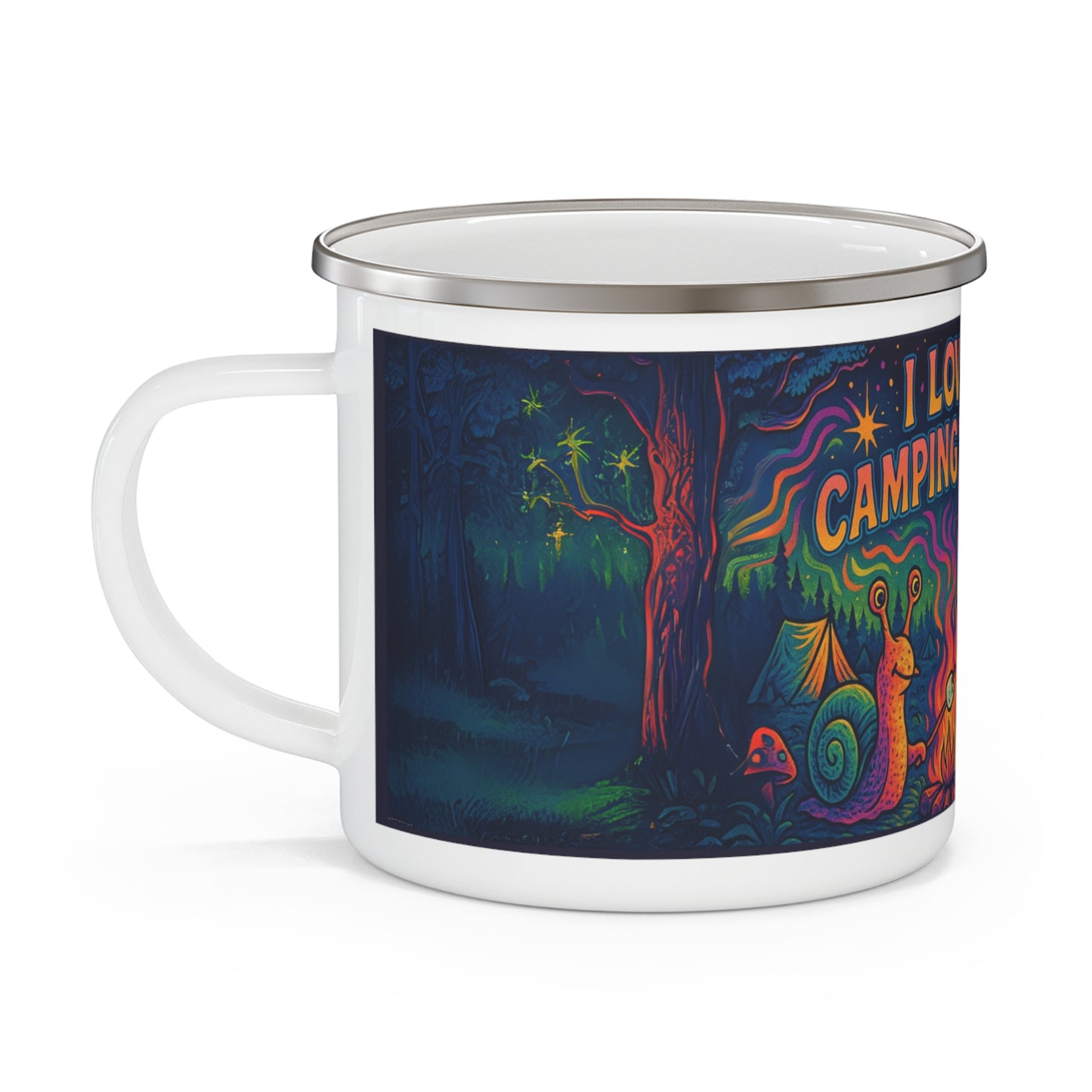 Enamel Mug - Psychedelic Camping Trip Wilderness Camp Fire Swirls
