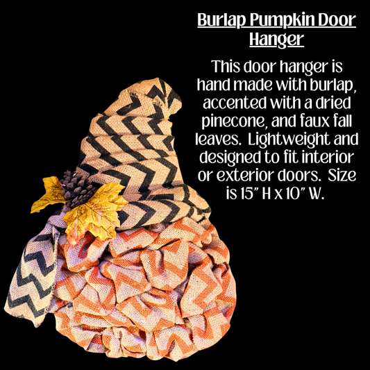 Pumpkin Dreams & Burlap Things Door Hanger