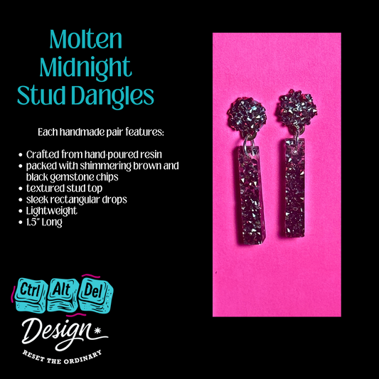 Molten Midnight Stud Dangles