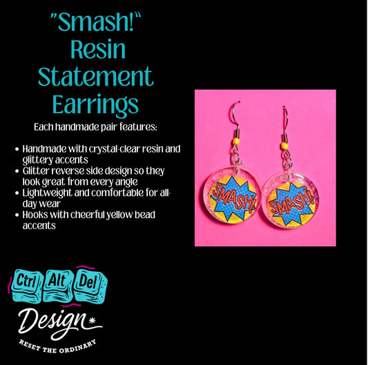 Smash- Resin Statement Earrings