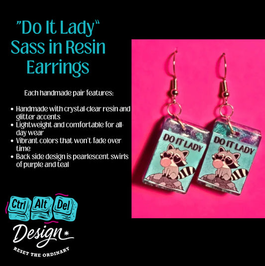 Do It Lady – Sass in Resin Earring